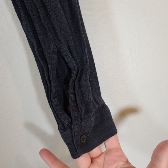 Sibel Saral Cotton Long Sleeve Button Pleated Front Hi-Low Blouse Dark Blue S - Picture 8 of 8